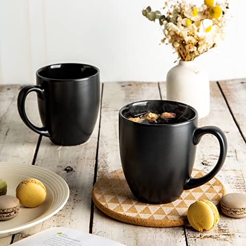 16 oz Coffee Mugs Set of 6 (Matte Black)