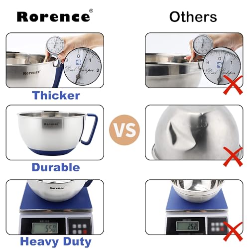 Stainless Steel Mixing Bowls Set with Lids (Blue / 3 piece)