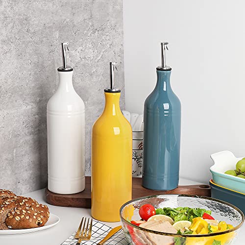 Sweejar Large Ceramic Olive Oil Dispenser Bottle (24 oz, Set of 1 / Red)