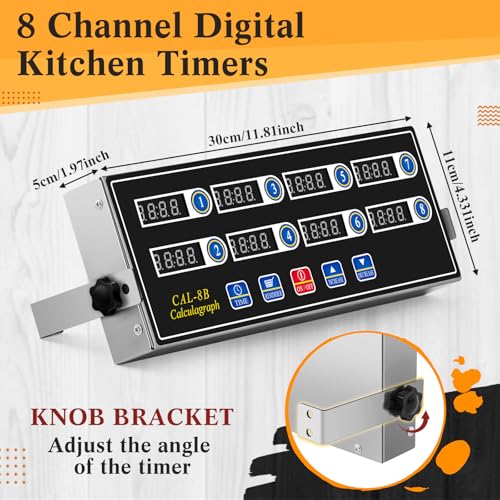 3 Pack 8 Channel Kitchen Timers for Cooking (8 Channel)