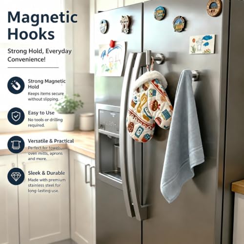 Magnetic Hooks Coat Magnet Hooks for Hanging (2 Count)