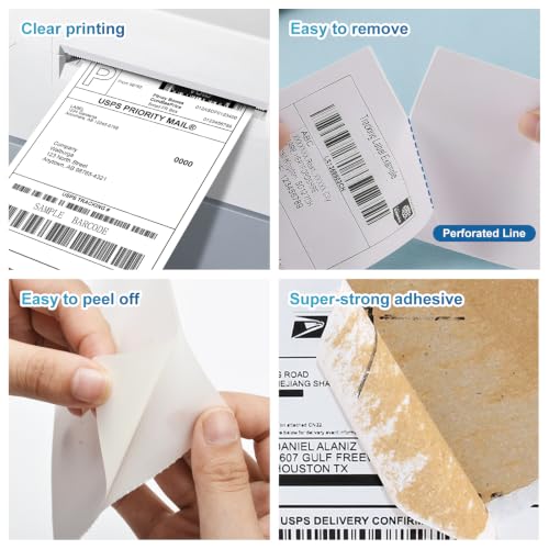 4x6 Blank Direct Thermal Shipping Labels for Zebra 2844 Zp (20000 Count)