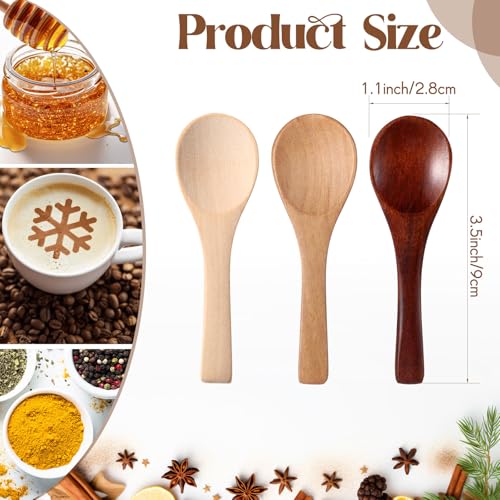 100 Pcs Small Wooden Spoons (Multiple Color)