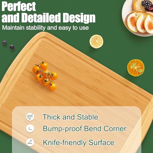 Extra Large Bamboo Cutting Boards for Kitchen (Two-Tone / 18"L x 12.5"W)