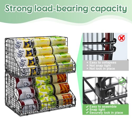 4 Pack Stackable Can Rack Organizer for Pantry Storage (L-(4 pack))