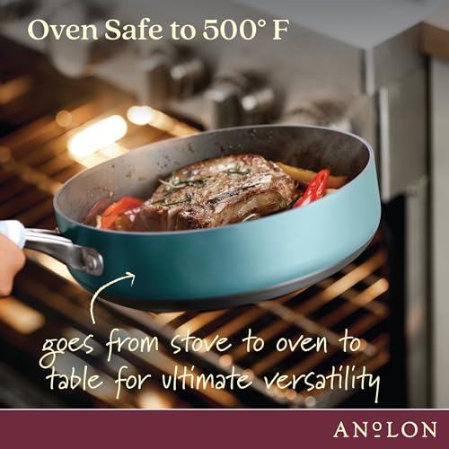 Achieve Hard Anodized Nonstick Cookware Pots and Pans Set (Cookware Set (9 Piece) / Teal)