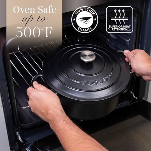 Cast Iron Pot with Lid (Black / 5-Quart - Deep)