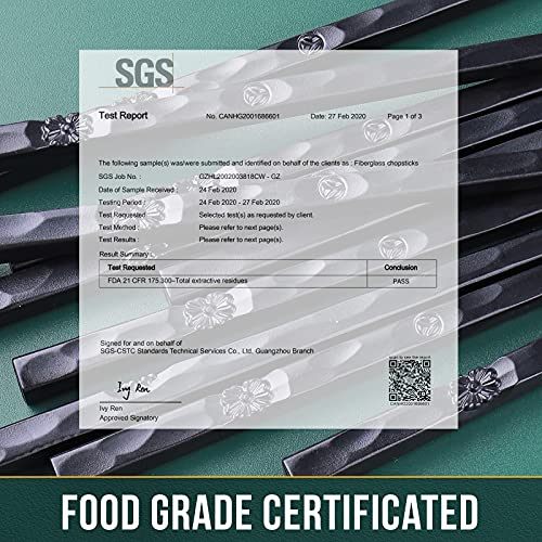 5 Pairs Japanese Fiberglass Chopsticks (Black Cherry)