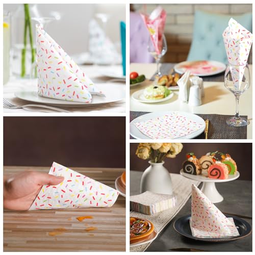 100 Pcs Sprinkles Donut Napkins Birthday Party