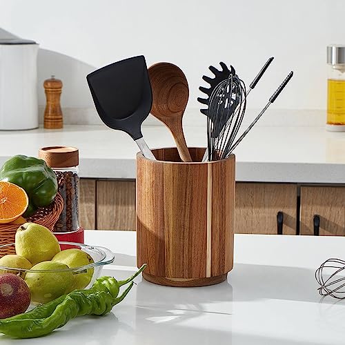 Acacia Wood Utensil Holder