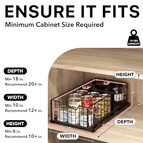 Pull Out Cabinet Sliding Basket (Black)