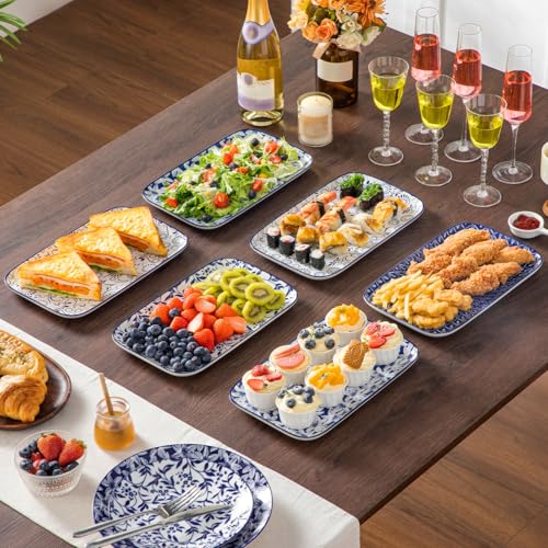 Porcelain Serving Trays for Party (Vintage Blue C)