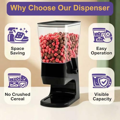 Cereal Dispenser Countertop 1 Pack (Black / 3.2L)