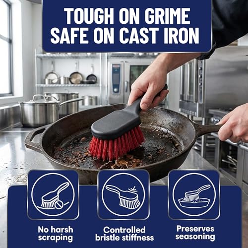 8 Inch Pot & Dish Kitchen Scrub Brush for Heavy