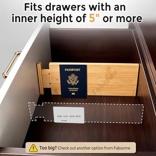 Dresser Drawer Organizers 6 Pack (For 12.5-17in deep drawers inner size)