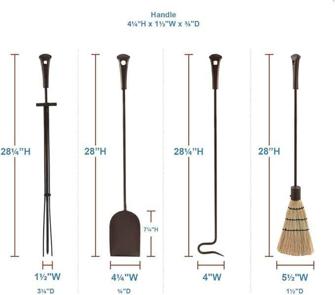 Arts and Crafts Fireplace Set 5-Piece Tool Set