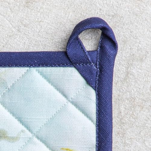 Pot Holders 100% Cotton Potholders (046 - Lazy Summer Days / 8" x 8" (Pot Holder Pack of 2))