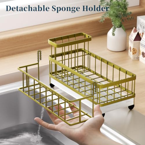 Sponge Holder for Kitchen Sink (Light Gold / Large)