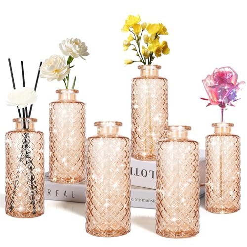 Glass Bud Vase (Amber / Small Vase(6 Pcs))