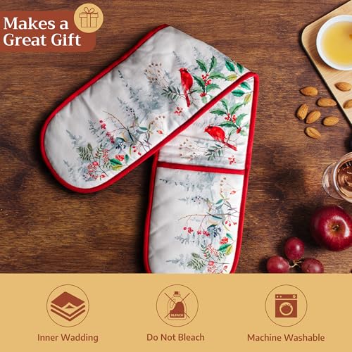 Double Oven Mitts 100% Cotton Double Oven Glove (110 - Morzine / 7" x 35" (Double Oven Mitt))