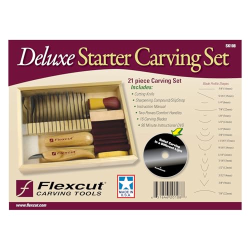 Wood Carving Tools (21-Piece Deluxe Starter Set)