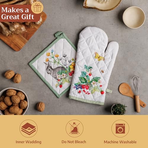Pot Holders 100% Cotton Potholders (035 - Printemps / 8" x 8" (Pot Holder Pack of 2))