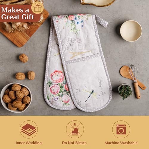 Double Oven Mitts 100% Cotton Double Oven Glove (059 - Champ De Mars / 7" x 35" (Double Oven Mitt))