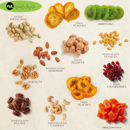 Rosh Hashana Gift Dried Fruit & Nuts Tower (4. Black & Gold - 6 Tier Tower)