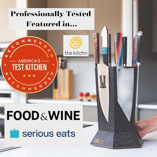 Walnut) ROTATING Magnetic knife block (Walnut)
