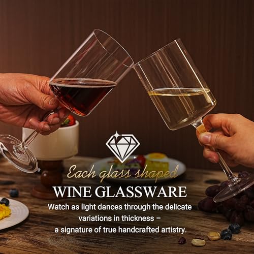 Square Crystal Wine Glasses Set of 2 (2 Count)
