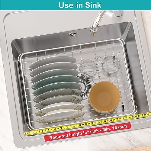 Expandable Multifunctional Dish Drying Rack (Gray)