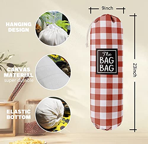 Funny Grid Bag Bag (Red White Plaid)
