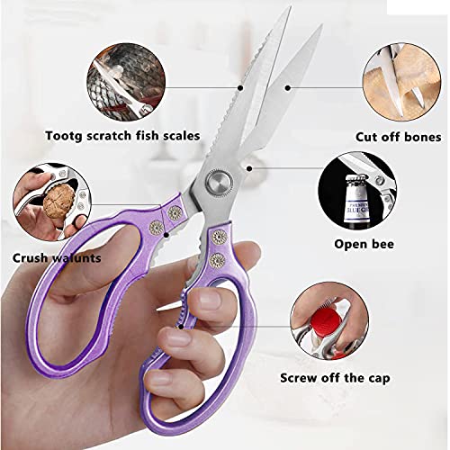Heavy Duty Sharp Kitchen Scissors (Purple)