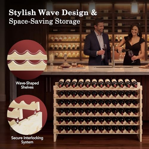 72 Bottles Stackable Modular Wine Rack (72 Bottle)