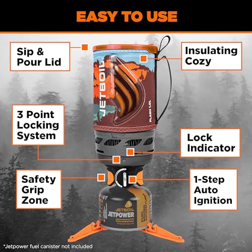 Flash 1.0L Portable Fast Boil Stove for Camping and Backpacking with 1 (Mountainscape / 1 Liter)