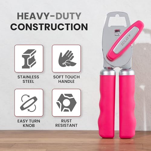 Heavy Duty Stainless Steel Can Opener Manual with Bottle Opener