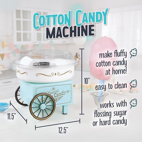 Vintage Hard and Sugar Free Candy Countertop Cotton Candy Maker (Aqua)