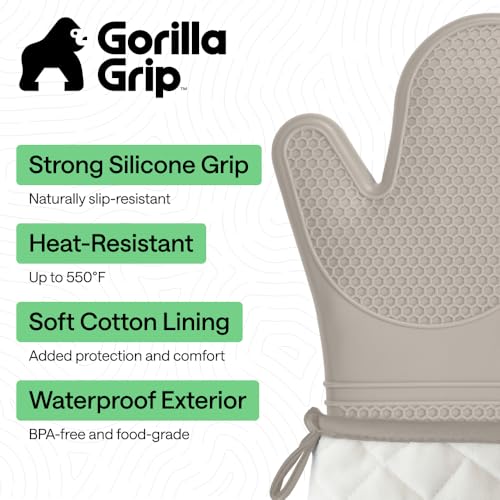 Silicone Oven Mitts (Almond / 12.5" Oven Mitts)
