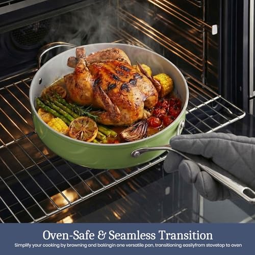 Premium G7 Ceramic Cookware Set (Olive Green)