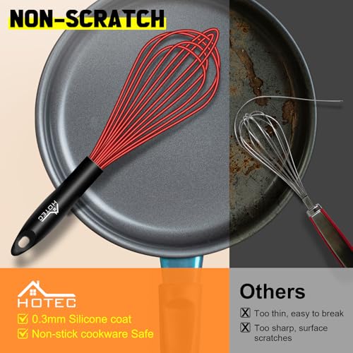 4 Pieces Silicone Whisks Set (Red)