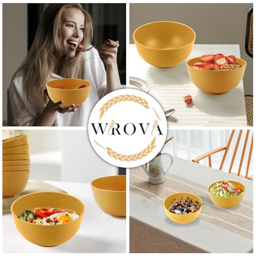 Wheat Straw Bowl Set of 8 (26 oz / Yellow)
