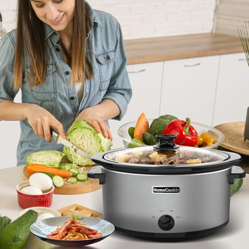 8 Quart Slow Cooker Oval Manual Pot Food Warmer with 3 Cooking Settings