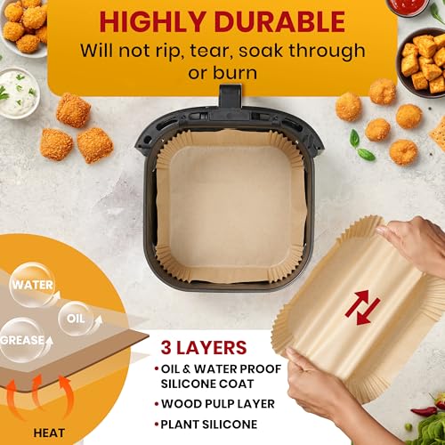 500Pcs Air Fryer Liners Disposable (8" Square)