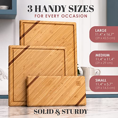 Chorus Bamboo Cutting Board Set with Juice Groove (Premium Chic Bamboo)