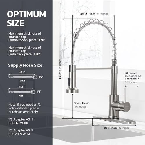 Kitchen Faucet with Soap Dispenser (Brushed Nickel)