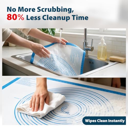 XXL Large Pastry Mat For Rolling Dough (Blue / 36"L x 24"W)