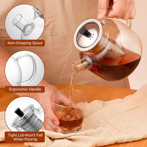 Glass Teapot with Removable Infuser (Style 1-800ML)