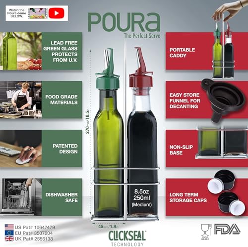Vinegar and Olive Oil Bottle Drizzler Set (Oil&Vin Bottle 250 ml)