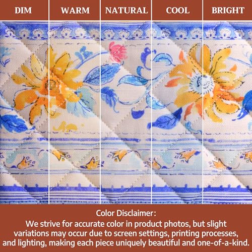 100% Cotton Oven Mitt & Pot Holder Set (007 - Girassol / 7.5" x 13" & 8" x 8" (Oven Mitt & Pot Holder))