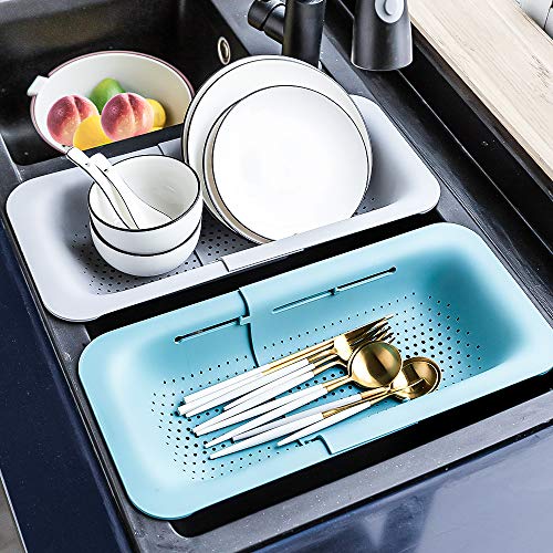 Collapsible Sink Colanders and Strainers Basket Over the Sink Colander Collapsible Colander Extendable Plastic Fruit Vegetable Strainer Drainer Basket for Kitchen